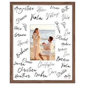 lot 4498 image: Axeman 11x14 Signature Picture Frame, 5x7 White Mat for Garduation, Walnut