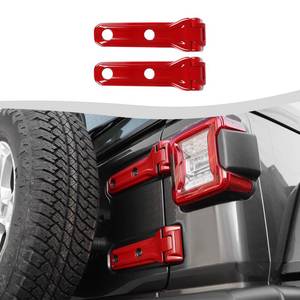 lot 4501 image: SQQP Tailgate Hinge Cover Fit for 2018-2025 Jeep Wrangler JL JLU Sport X Sahara Rubicon,Spare Tire Rear Door Bracket Cover (Red)