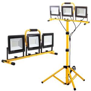 22000 Lumen Work Lights with Stand, 3 Head Portable LED Work Light, with AdjustableandFoldable Tripod Stand, IP66 Waterproof Lamp for Outdoor Indoor Job Site Workshop Garage Construction Site Lighting