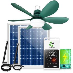 lot 5390 image: ecoCalm Solar Ceiling Fan Light with Smart Thermostat Mode for Outside