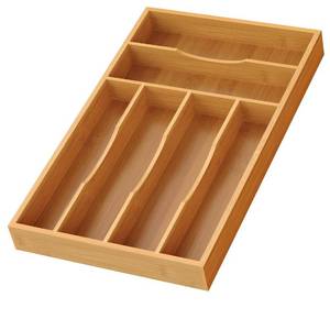 lot 5405 image: Bayting Bamboo Silverware Organizer, Bamboo Kitchen Drawer Cutlery Organizer, Utensil Holder, Flatware Organizer Tray (15.8inx9.5inx1.6in)