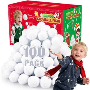lot 5413 image: LQYoyz Snowball Fight Set Indoor 100 Pack 2 Inch Large Size Fake Snow Fight Ball for Kids Artificial Snow Balls Kids Toys, Winter Snowball Fight Games Xmas Party Decor DIY Supplies Gifts