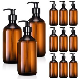 lot 5414 image: Tessco for You 12 Pack Amber Plastic Pump Bottles Soap Dispenser, 8.5 Oz