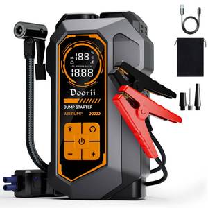 lot 5427 image: Doorii 8000A Jump Starter with Air Compressor, Car Jumper Starter Portable, 150PSI Tire InflatorAir Pump, LED Flashlight for Up to 10.0L Gas and 9.0L Diesel Engines