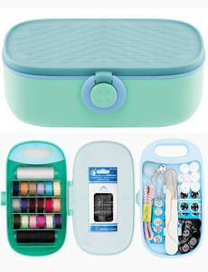lot 6157 image: FKOG Sewing Project Kit, 135 Pcs Family Sewing Supplies Repair Kit Traveler Sewing Kit Sewing Thread Accessories DIY Sewing Supplies Organizer (Green) (Cyan Green Sewing kit)
