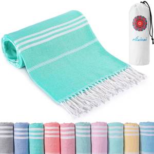 lot 6159 image: Turkish Beach Towels Quick Dry Sand Free Soft Absorbent Adult Oversized Bath Pool Swim Long Stripe Towel Sound Cloud Sandfree Chamois Mat Summer Thing Lightweight Thin Mint Green Vacation Essentials
