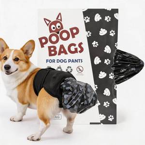 lot 6178 image: HUAFLY Dog Diapers Male Reusable Pants for Dogs, Unisex for Male and Female, Breathable Waterproof with 50 Dog Poop Catcher Bags, Adjustable Belly for Leak-Proof IndoorandOutdoor Use Poop Wraps L