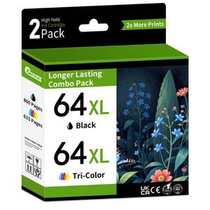 lot 6183 image: 64XL Ink Cartridges High Yield Combo Pack (2-Pack, Black, Tri-Color)
