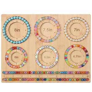 lot 6189 image: Petoysoso Bead Board for Jewelry Making, Bamboo Beading Board for Jewelry Bracelet Making, DIY Bracelet Bead Board