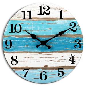 lot 6194 image: CHYLIN Wall Clock Beach Battery Operated Silent Non-Ticking 8in Coastal
