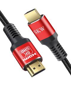 lot 6197 image: SKW HDMI Cable 25 FT Long - 8K60Hz 4K120Hz,48Gbps,Dynamic HDR 10,eARC,Dolby Atmos,Braided Cord,Compatible with Roku TV, PS5, HDTV