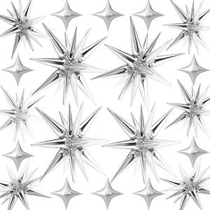 lot 6203 image: 20 Pcs Star Balloons Silver 27in22inExplosion Star Foil Balloons