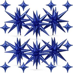 lot 6220 image: Navy Blue Star Balloons, 18 Pcs Star Foil for Boys Baby Shower Graduation