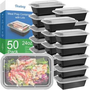 lot 6247 image: Dealusy 50 Pack (100-Piece) 24 oz Meal Prep Containers Reusable with Lids