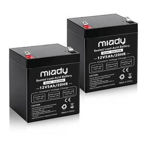 lot 6253 image: Miady 12V 5Ah Rechargeable Sealed Lead Acid Battery (2 Packs)