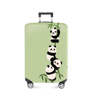 lot 6256 image: ANNA QUEEN Cute Panda Bamboo Luggage Cover, Cartoon Animal Suitcase Protector for 24-26 Inch Luggage