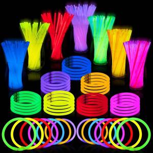 lot 6258 image: JOYIN 144 Pcs 8in Glow sticks Bulk Party Favors Pack, Neon Glow in the Dark Party Supplies, Light Up Necklaces and Bracelets with Connectors, Easter, Football, Birthday Decorations
