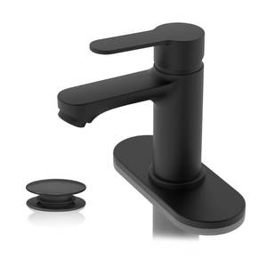 lot 13100 image: BELZ Black Bathroom Faucet, Lead-Free for 1 or 3 Hole 4in Vanity Sink