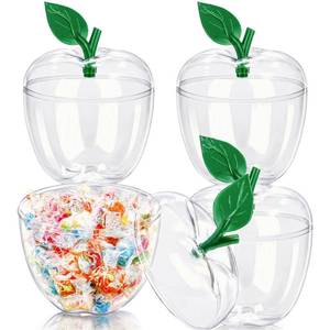 lot 13104 image: Cididu 4 Pcs Large Clear Apple Container for Teacher, Back To School, Large Clear Candy Jar with Lid, Apple Shaped Candy Toy Filling Jars Decor Boxes for Teacher Appreciation Gifts Christmas Party