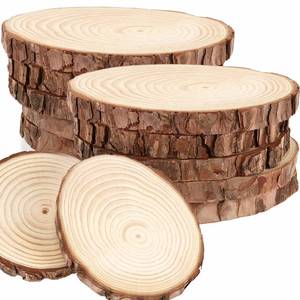 lot 13112 image: NINGWAAN 12 PCS 6-7 Inch Wood Slices, Round Unfinished Wooden Circle Wood Discs for DIY Crafts, Rustic Wedding Decoration, Ornaments