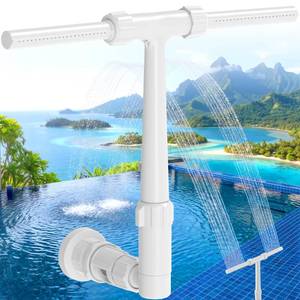 lot 13127 image: Pool Fountain for Above Ground and Inground Pools with Extension, Dual Spray Pool Waterfall Fountain, Adjustable Pool Sprinkler Fountain, Swimming Pool Accessories, Cooling Waterfall Spray (White)