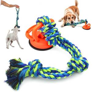 lot 13128 image: Tug of War Dog Rope Toy with Suction Cup for Small Medium Dogs