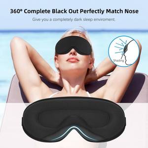 lot 14273 image: ANPKEC Sleep Mask,3D Contoured Sleeping Mask,99% Light Blocking Eye Mask, Zero Eye Pressure Cup Blindfold for Men Women, with Adjustable Strap for Sleeping, Yoga,Traveling(Black)