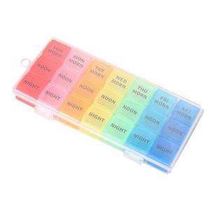 lot 14281 image: MAGICLULU Pill Case Pill Clear Organizer Box Pill Organizer 7 Day (3 Times a Day) Weekly Pill Box 21 Slots Medication Organizer with Push Button for Medication Clear Container Case