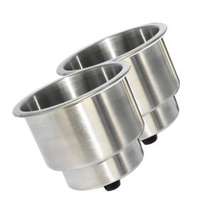lot 14292 image: Yuanhe 2pcs Stainless Steel Cup Drink Holder with Drain for Marine Boat RV Camper