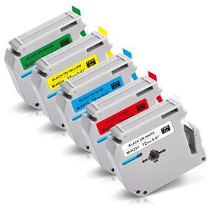 lot 14296 image: M-K231s Label Tape Color Compatible with Brother Ptouch M Tape 12mm 0.47in