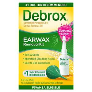 lot 14298 image: Debrox Ear Wax Removal Kit, Bulb Syringe and 0.5 Fl Oz Removal Ear Drops