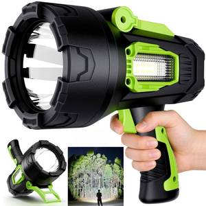 lot 19103 image: taoquwe Rechargeable Spotlight,2000000 LM Super Bright Handheld Spot Light LED Flashlight High Lumens,Powered Spotlight Large Searchlight Outdoor with Foldable Tripod for Boating Camping Hunting
