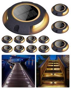 lot 19105 image: Solar Deck Dock Walkway Decorative Lights Outdoor Waterproof 12 Pack