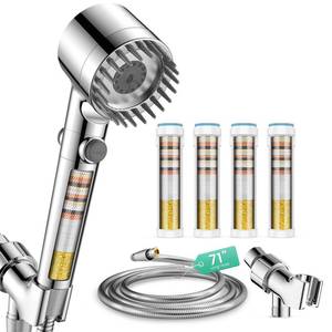 lot 19117 image: Fitespot Filtered Shower Head with Handheld 4PCS Filters ShowerHead