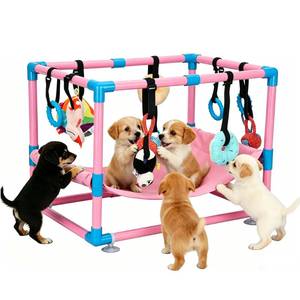 lot 19118 image: Bullro Pink Puppy Play Gym with 8 Hanging Toys