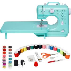 lot 19128 image: Sewing Machine for Beginners with Extension Table, Mini Sewing Machine Kit