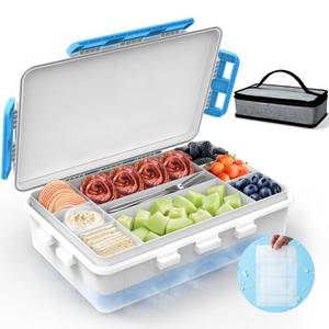 lot 19148 image: YARUITK Snackle Box with Ice Pack, Travel Food Container with Lids (White)
