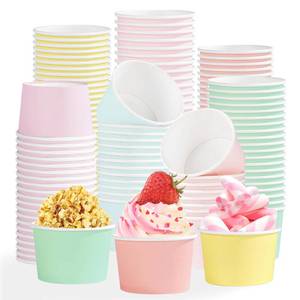lot 19154 image: Greencian 120Pcs 12oz Pastel Ice Cream Cups for Hot or Cold Food
