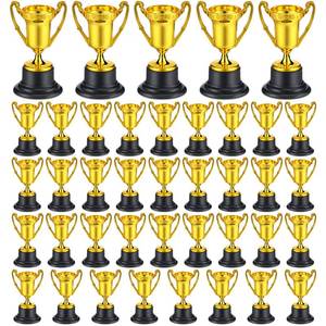 lot 19163 image: 40 Pack Mini Trophies Bulk Small Tiny Plastic Trophies for Kids 3.4 Inch Little Gold Award Cup Class School Reward Sport Tournament Winning Prize for Boy Girl Football Soccer Baseball Party Favor Prop