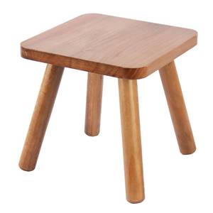 lot 19164 image: deepredcoast 9.5 Inch Small Wooden Stool, Natural Wood Foot Stool with Non Slip Pads, Compact Square Stool for Bathroom Bedroom Entryway Plant Stand Shoe Changing