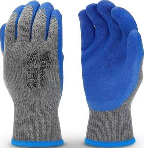 lot 20129 image: G and F Products - 3100L-DZ-Parent 12 Pairs Large Rubber Latex Double Coated Work Gloves for Construction, gardening gloves, heavy duty Cotton Blend Blue