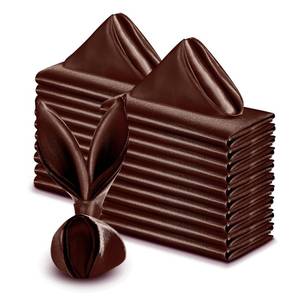 lot 20140 image: VACVELT 50 Pack Chocolate Brown Satin Napkins 20x20 Inch Wedding Dinner