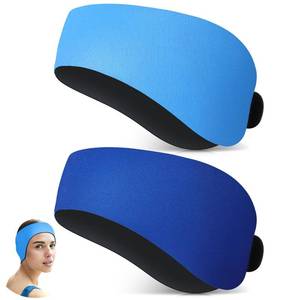 lot 20141 image: Lunmon 2 Pairs Adjustable Water Headbands for Swimming, Blue,Navy Blue