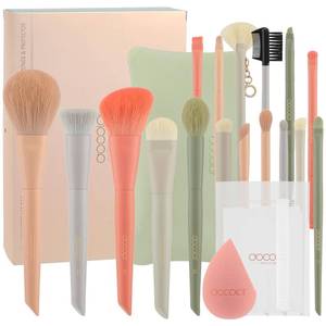 lot 20151 image: Docolor Makeup Brushes 172 Pcs with Makeup Bag and Makeup Sponge and Brush Protector Morandi Makeup Brush Set Premium Synthetic hair makeup brush Wooden handle Gift Box