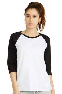 lot 20158 image: Womenfts Baseball Quarter Sleeve Tee Shirt (L, WhiteBlack)
