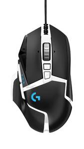 lot 20161 image: Logitech G502 Hero Special Edition High-Performance Wired Gaming Mouse, 25K Hero Sensor, 25600 DPI, RGB, Adjustable Weight, 11 Programmable Buttons, PCMac - Black and White