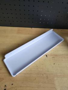 lot 20163 image: White Plastic Shelf Bin, approximately 14 inches long by 4 inches (4 Pack)