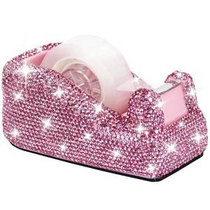 lot 20171 image: MultiBey Bling Crystal Pink Tape Dispenser, Cute Tape Dispenser for Desk