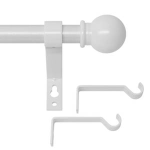lot 20175 image: White Curtain Rods for Windows 28 to 48 Inch, Heavy Duty Curtain Rod Set with Brackets, Decorative Adjustable Curtain Rods for Bedroom, Living Room, 58in Metal Drapery Rod