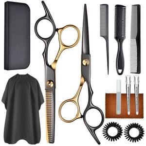 lot 20178 image: 13 PCS Hair Cutting Scissors Shears KitsProfessional Haircut Scissors Kit with Cutting Scissors6.5 Inches Hair Cutting Scissors Kit for MenWomenKidsSalon and Home
